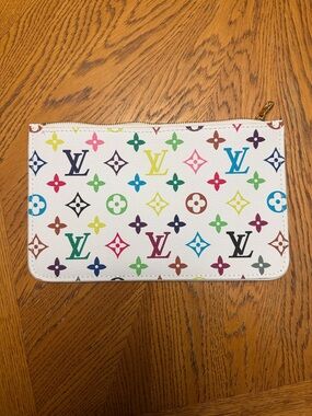 Louis Vuitton White Multicolor Monogram Zip Pouch